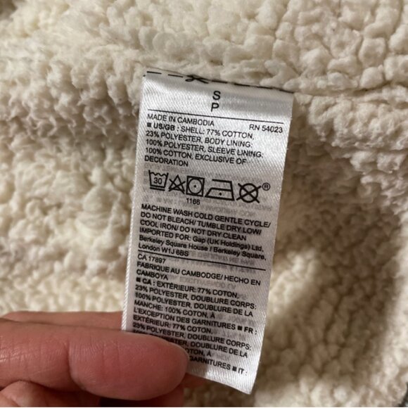 GAP Logo sherpa lined full zip hoodie grey size small - Picture 14 of 16